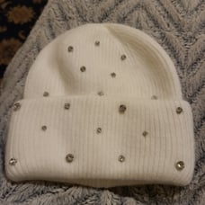 Luxury Rhinestone Beads Knitted ladies beanie