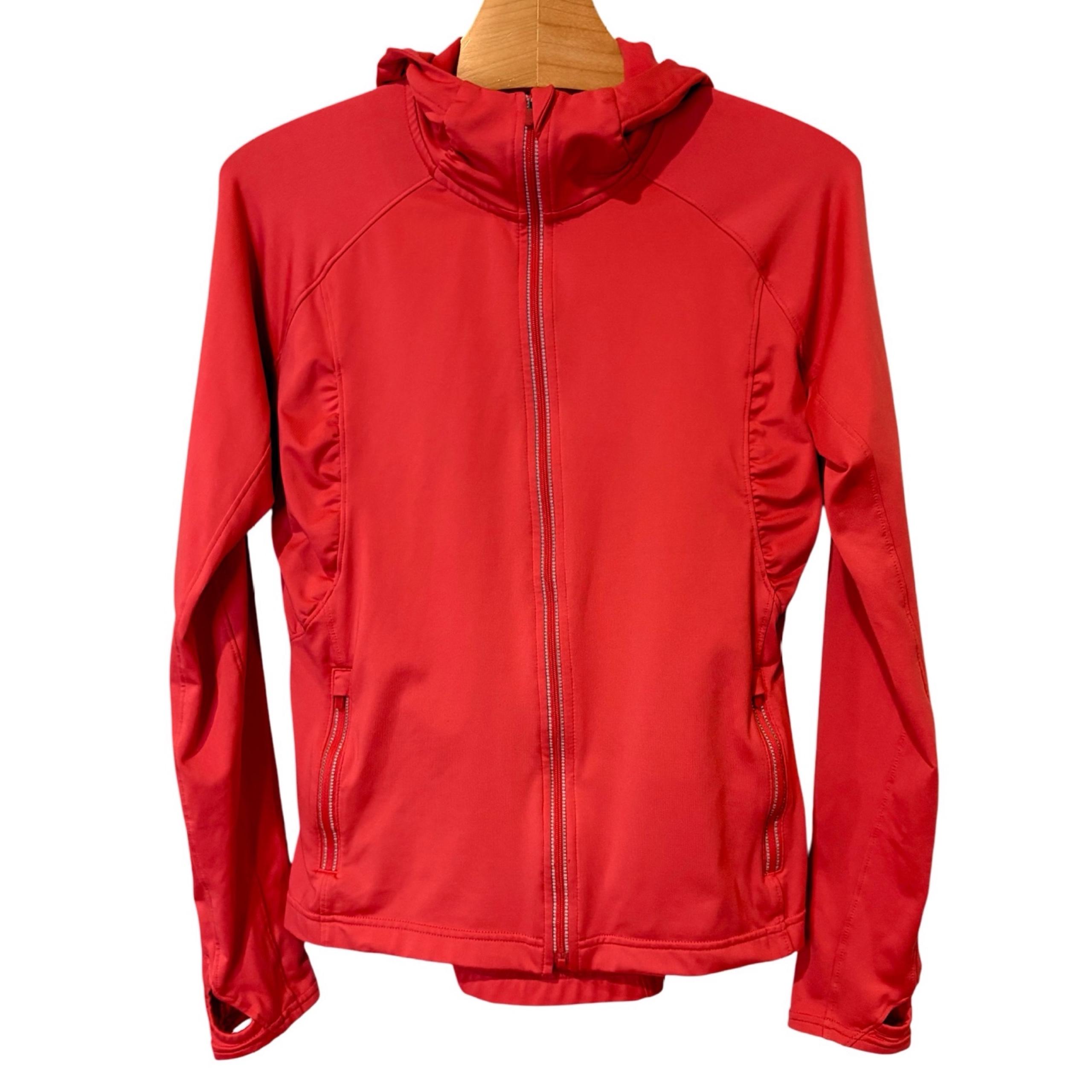 Athleta Women's Small Cora Half Mile Hooded Full Zip Athletic Jacket Pink Coral