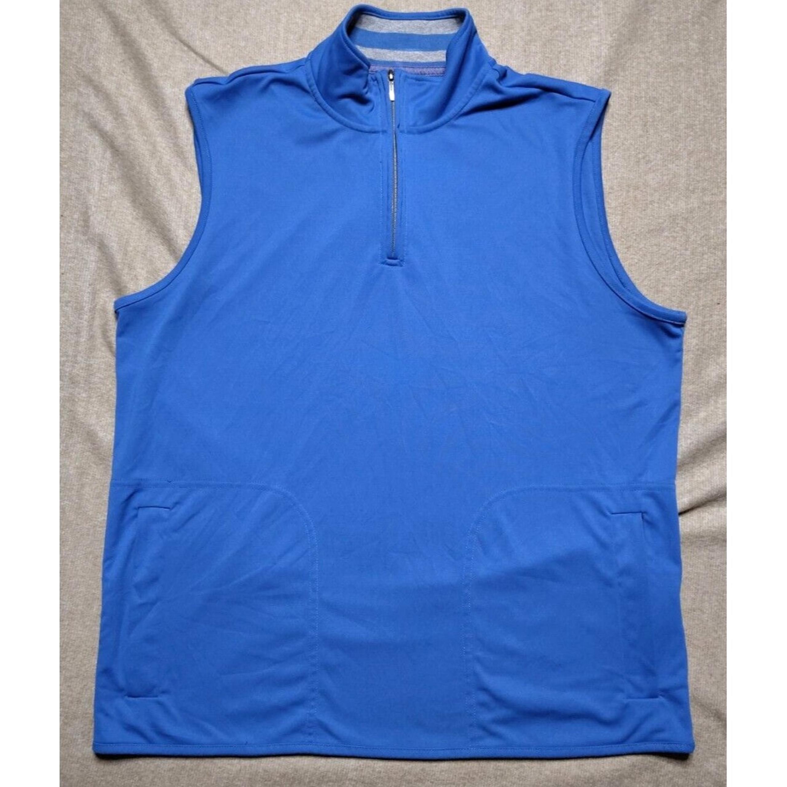 Brooks Brothers 1/4 Zip Blue Performance Stretch Golf Vest Men's Size Large