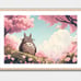 17x22 Totoro Inspired Art Print Wall Home Decor Pink Studio Ghibli Anime Uwu