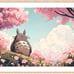 17x22 Totoro Inspired Art Print Wall Home Decor Pink Studio Ghibli Anime Uwu