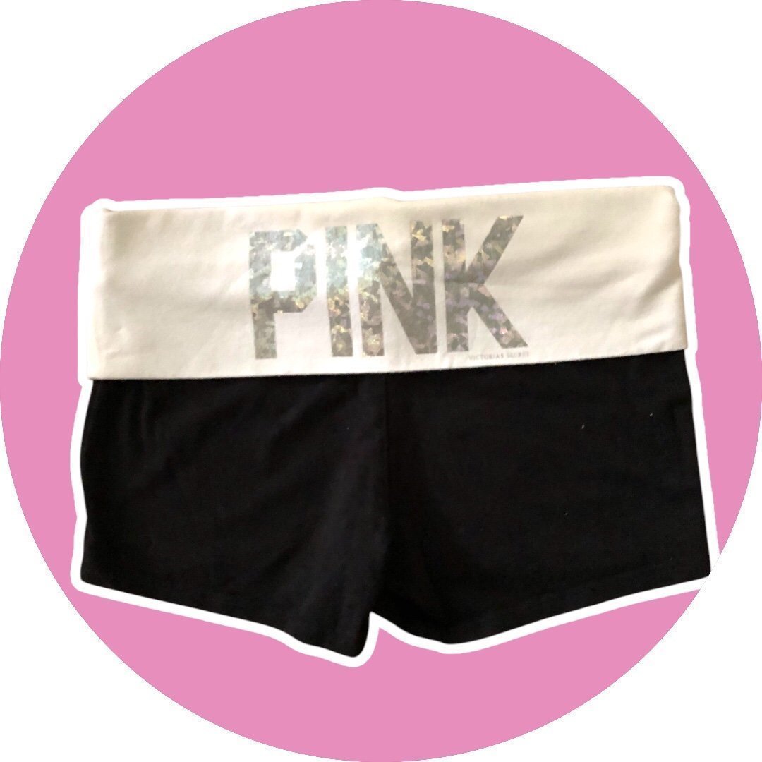 Vintage Y2k Victoria Secret PINK Fold Over Shorts Size Medium EUC