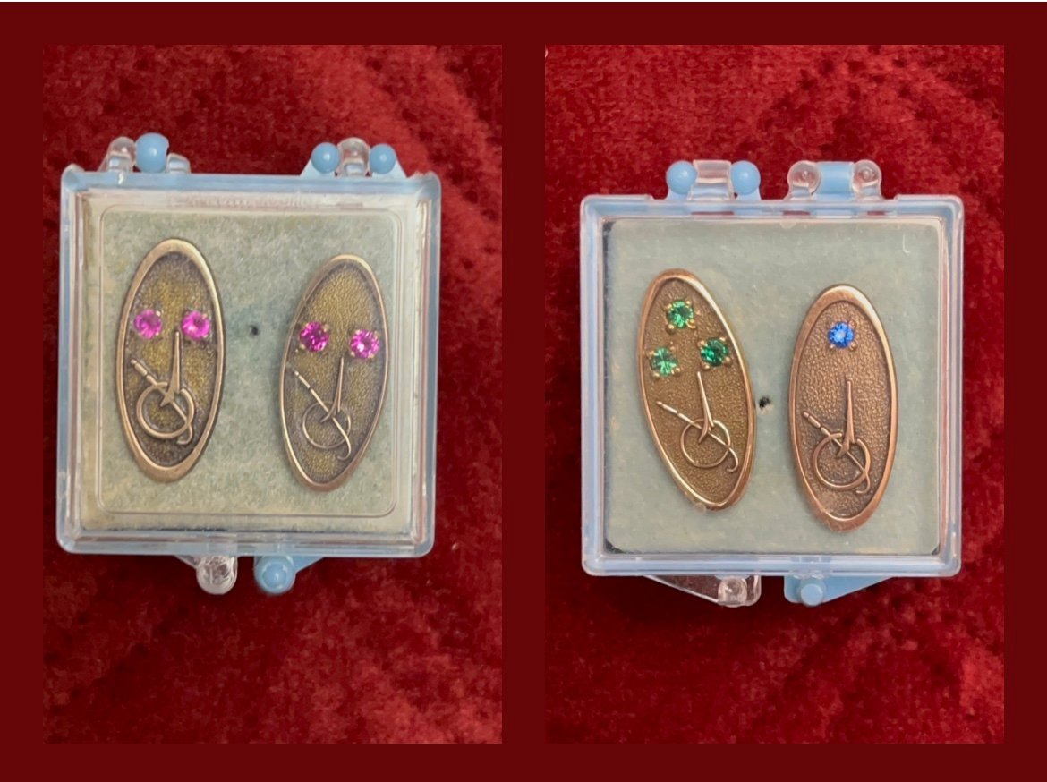 Vintage McDonnell Douglas Aviation Award Pin Lot Rubies Emerald 10K Gold Filled