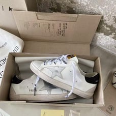 Size 5.5 -Authentic Super-Star White and Gold Leather Golden Goose Sneakers