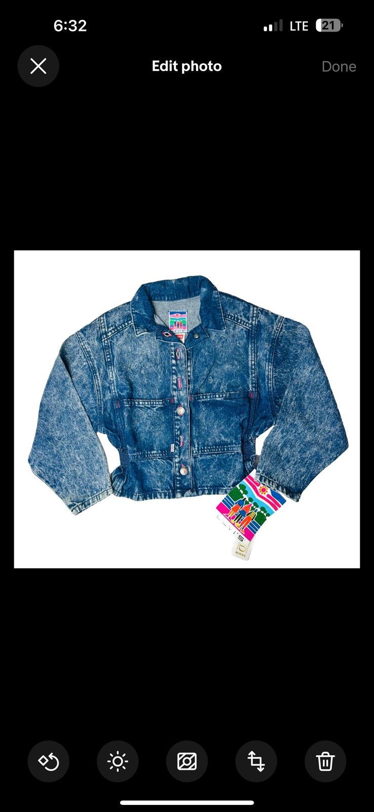 Vintage 90's Made in USA Levis Acid Wash Denim Jacket Youth Small Y2K Style Girl