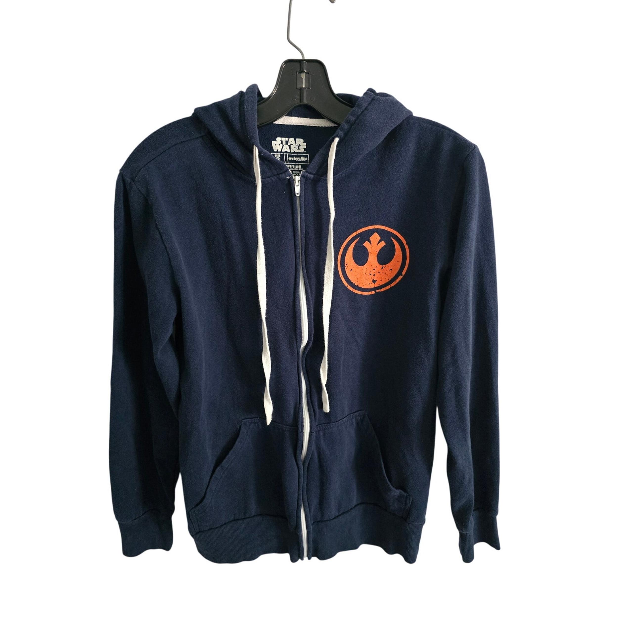 STAR WARS Navy Blue Droid Zip-up Hoodie Small
