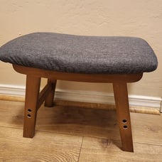 Foot Stools Ottoman, Small Soft with Wood Legs Gray