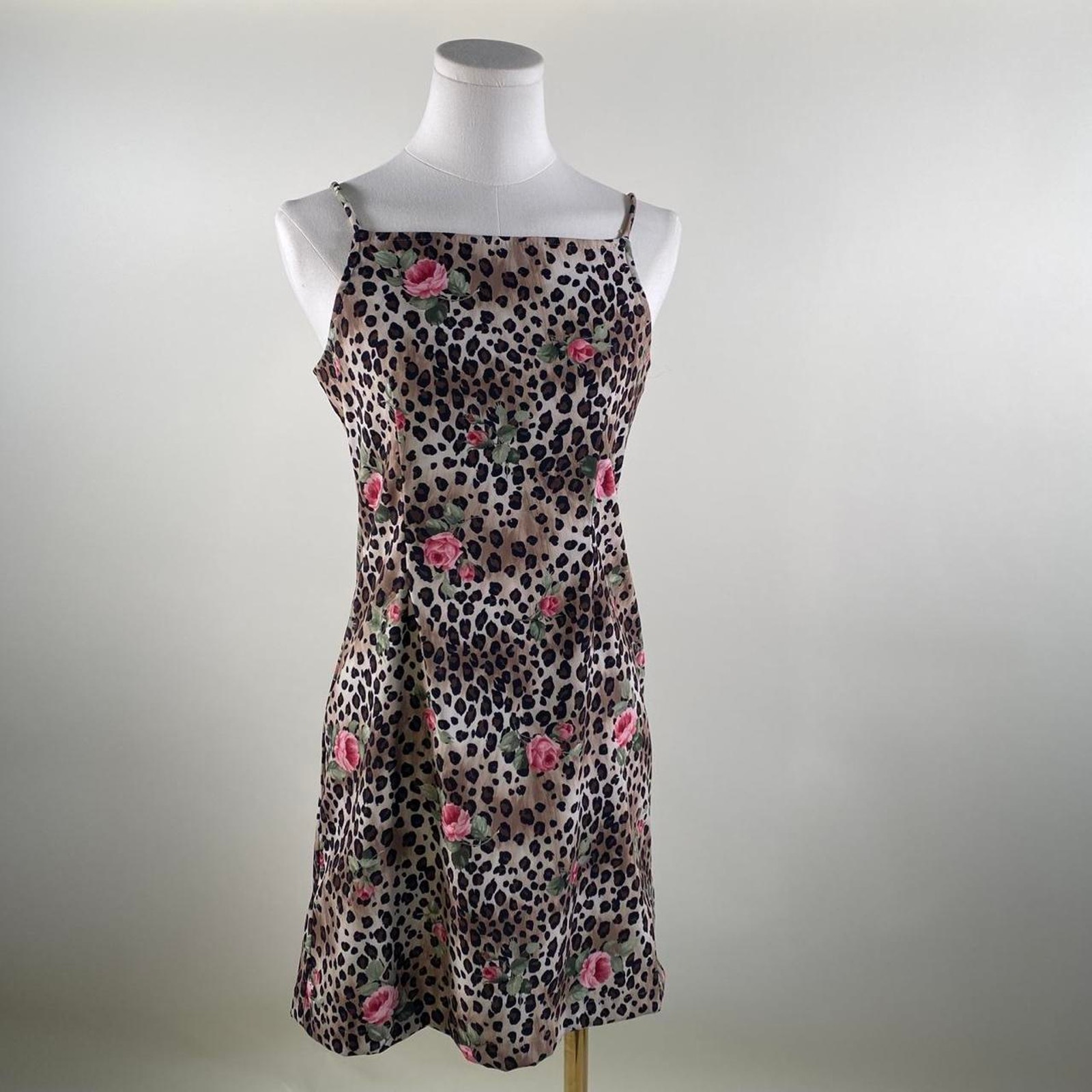Vintage floral leopard dress