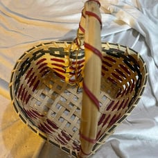 Wicker Red white & blue heart basket