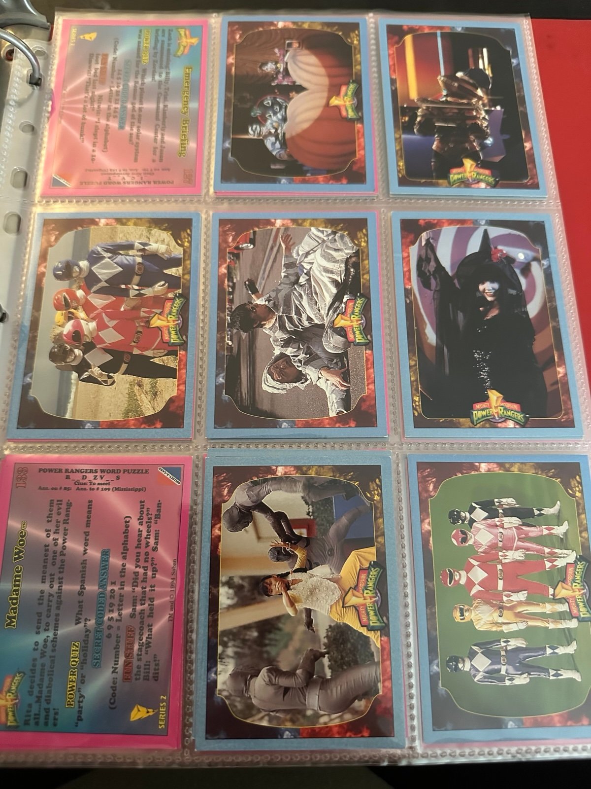 Mighty Morphin power rangers series 2 trading cards