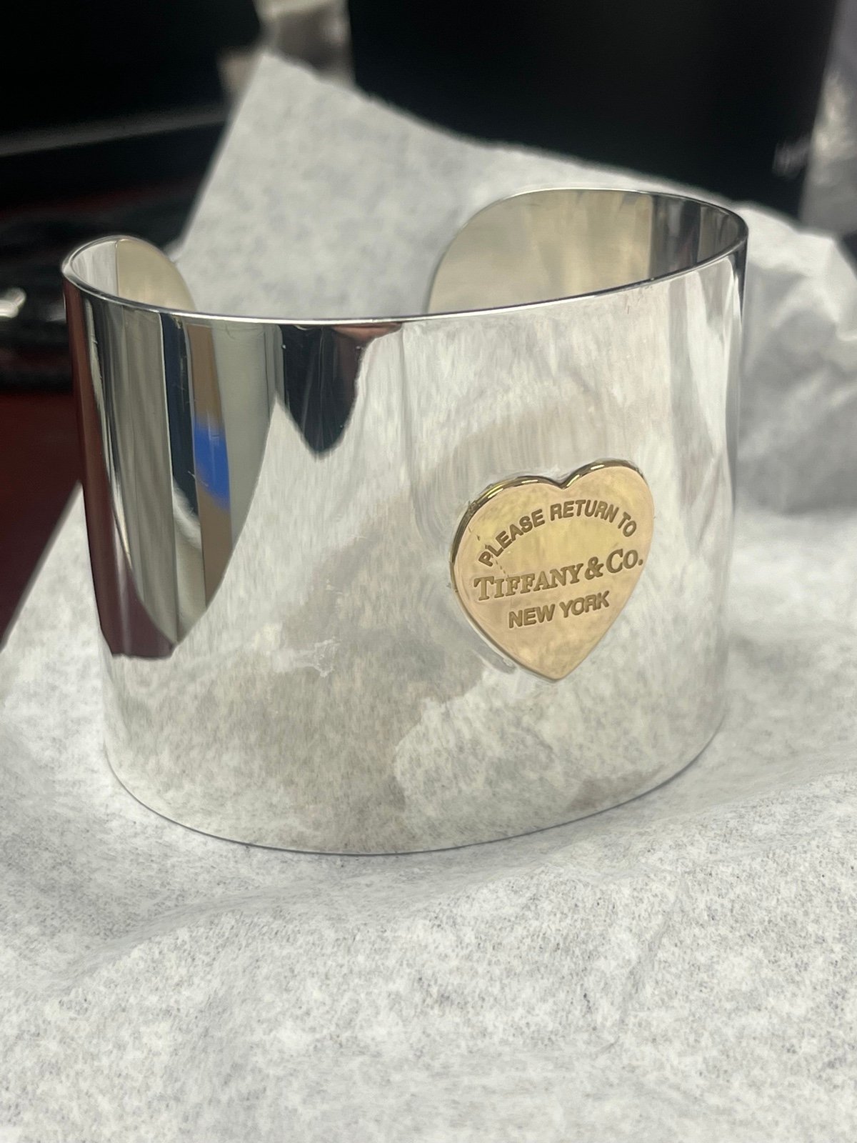 Reserved Tiffany & Co. Return To 18K Heart Sterling Silver Cuff Bracelet *Rare*