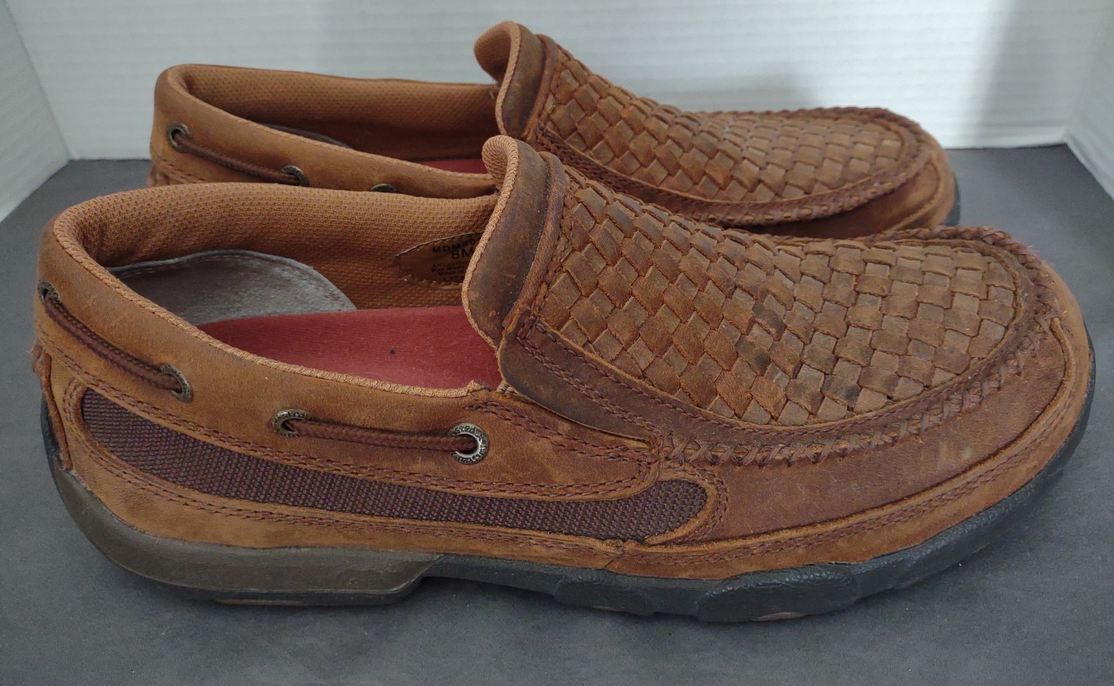 Men's Twisted X Slip On Brown Leather Driving Moc Casual Shoes US 8M EU 41