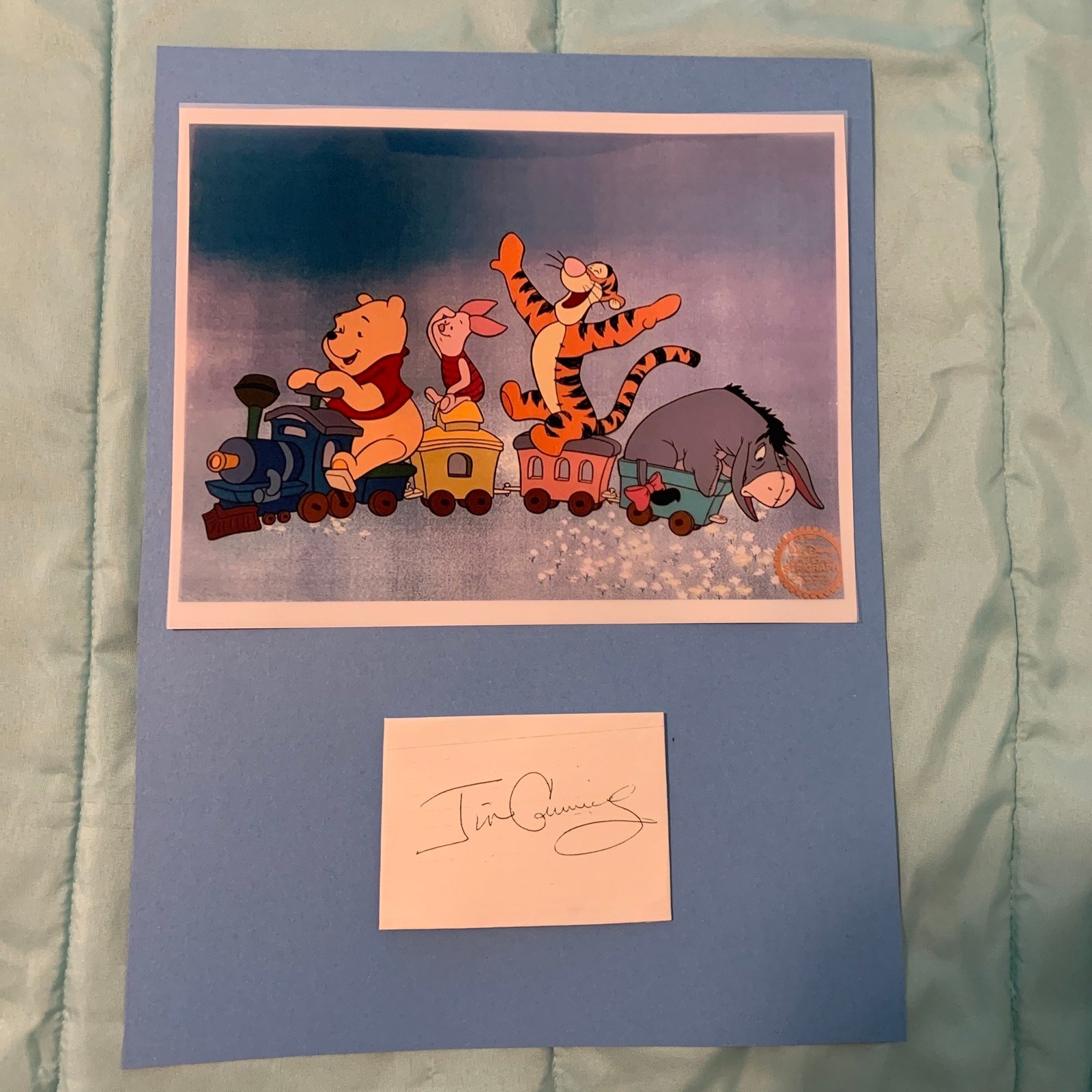 Winnie The Pooh Cartoon Art with Voice Jim Cummings Autograph