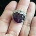 Sajen Sterling Silver Amethyst Moon Face Ring