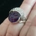 Sajen Sterling Silver Amethyst Moon Face Ring