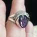 Sajen Sterling Silver Amethyst Moon Face Ring