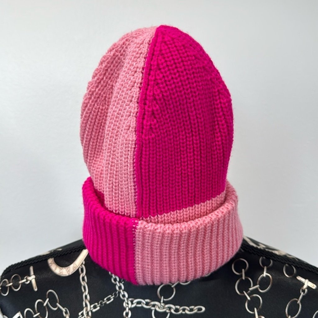 Aqua Pink Knit Hat Beanie NWOT