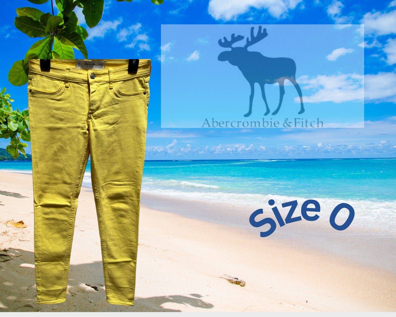 Abercrombie & Fitch Yellow Skinny Jeans Size 0R W24 L29