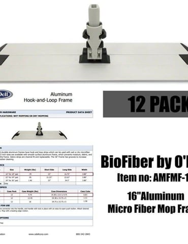 Paquete de 12 marcos para trapeador de microfibra de aluminio de 16 pulgadas Ode