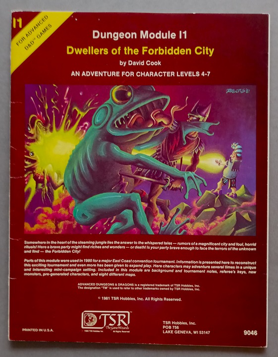 AD&D Dungeon Module I1 Dwellers of the Forbidden City 1981 TSR Hobbies USA