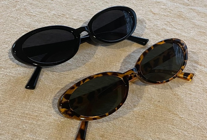 Women Men Fashion Small Oval Sunglasses 90s Vintage Shades