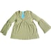 NWT KEEMO Deep V Neck Sexy Camel Babydoll Bell Sleeve Knit Top Size Medium