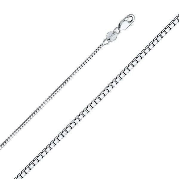 14k Solid white gold Box chain 0.8 mm | 18 inches box chain | Lobster lock |