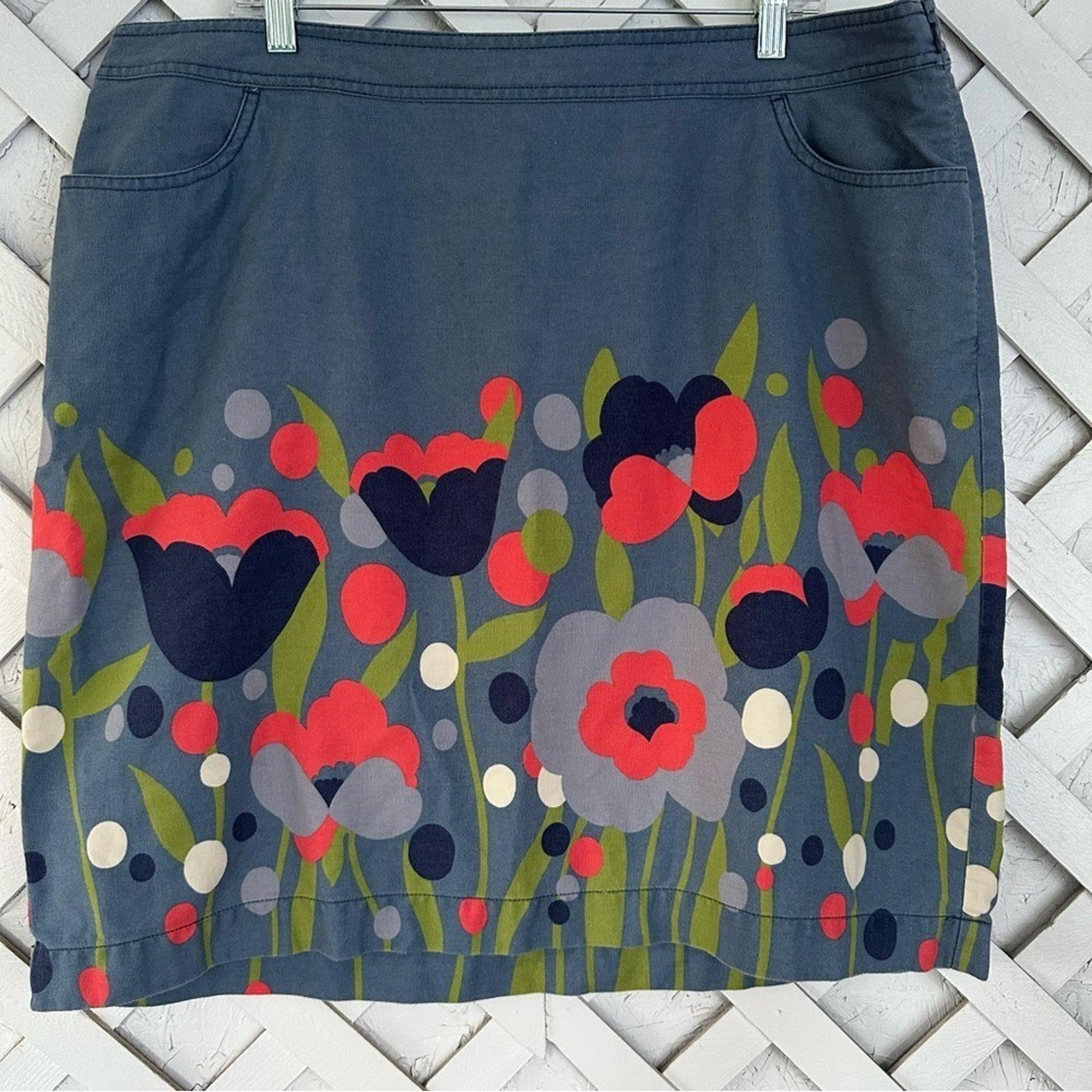 Boden A Line Short Skirt Floral Print Pockets Sz 16L