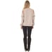 Lush Ruffle Cold Shoulder Zip Up Taupe Sweatshirt Top