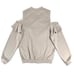 Lush Ruffle Cold Shoulder Zip Up Taupe Sweatshirt Top