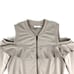 Lush Ruffle Cold Shoulder Zip Up Taupe Sweatshirt Top