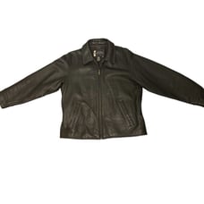 EDDIE BAUER womens motorcycle LEATHER stine jacket M LEGEND dark brown
