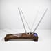 Crock Stick Sharpener Block With 2 Sets Of Rods Oak Wood Base w/ Instructions