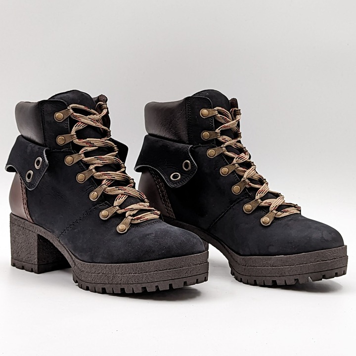 See By Chloe Women Eileen Brown Coal Leather Suede Boots Size 6.5 EUR 37