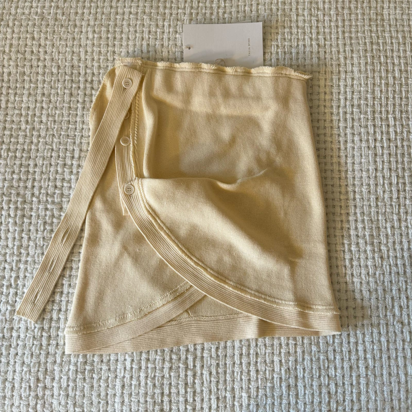 Talia Byre-Asymmetric Knitted Skirt w/ Adjustable Hem-S-NWT