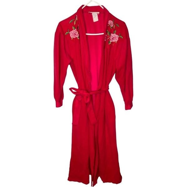 Vintage Vandermere embroidered bathrobe dressing gown cottagecore boho long