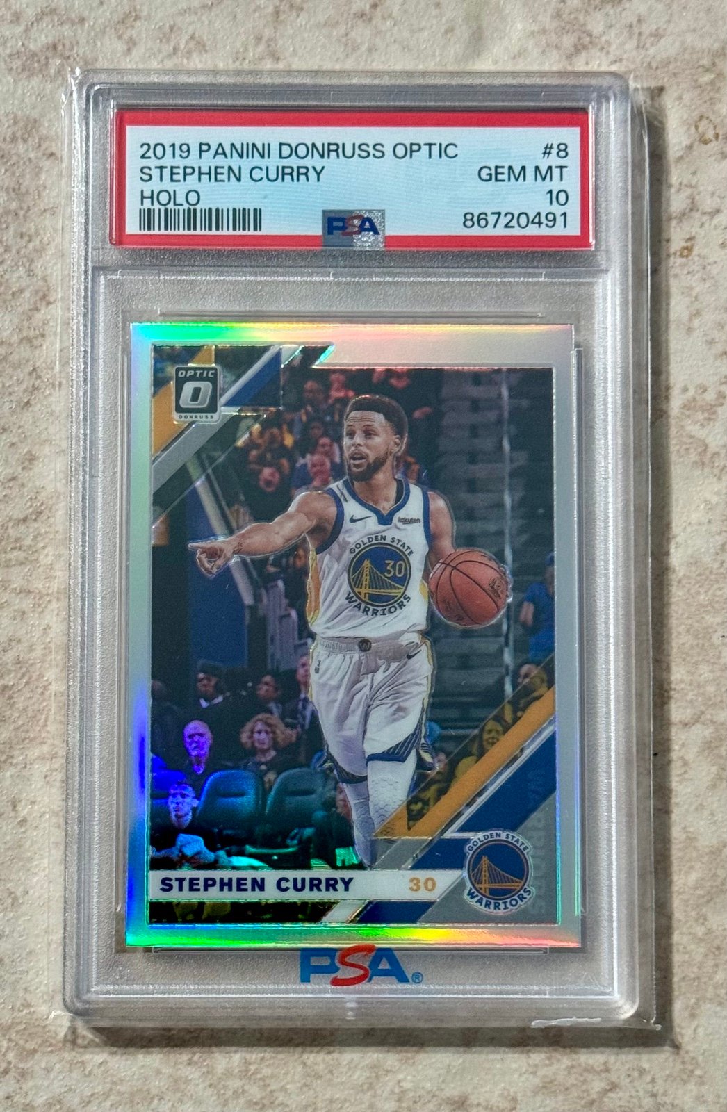 2019-20 Donruss Optic #8 Steph Curry Silver Holo Prizm PSA 10 Gem Mint