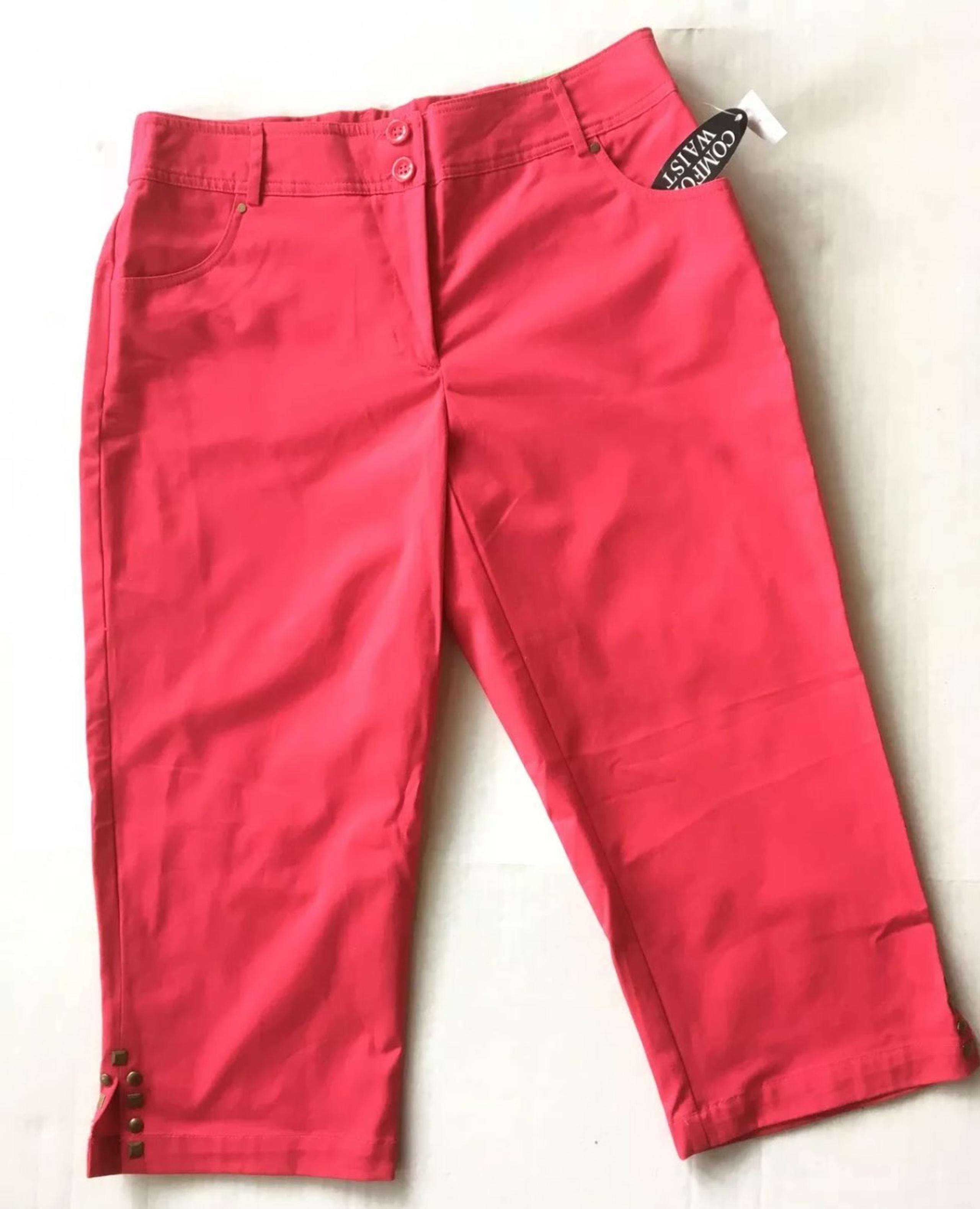 Capri Cropped Pants Pink SAG HARBOR 18W New With Tags Comfort Elastic Waist NWT