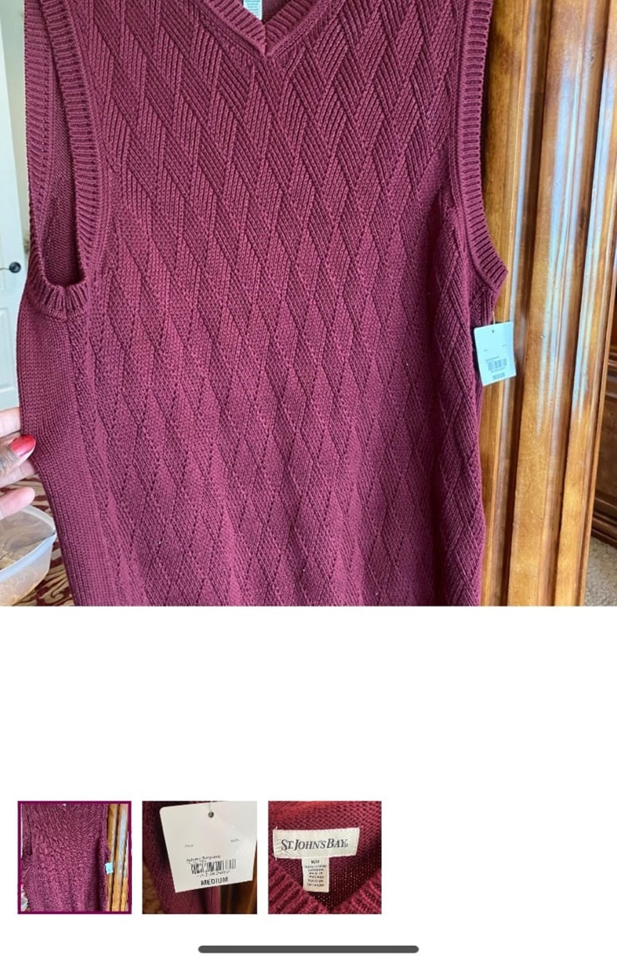 St Johns Bay Autumn burgundy v neck sweater