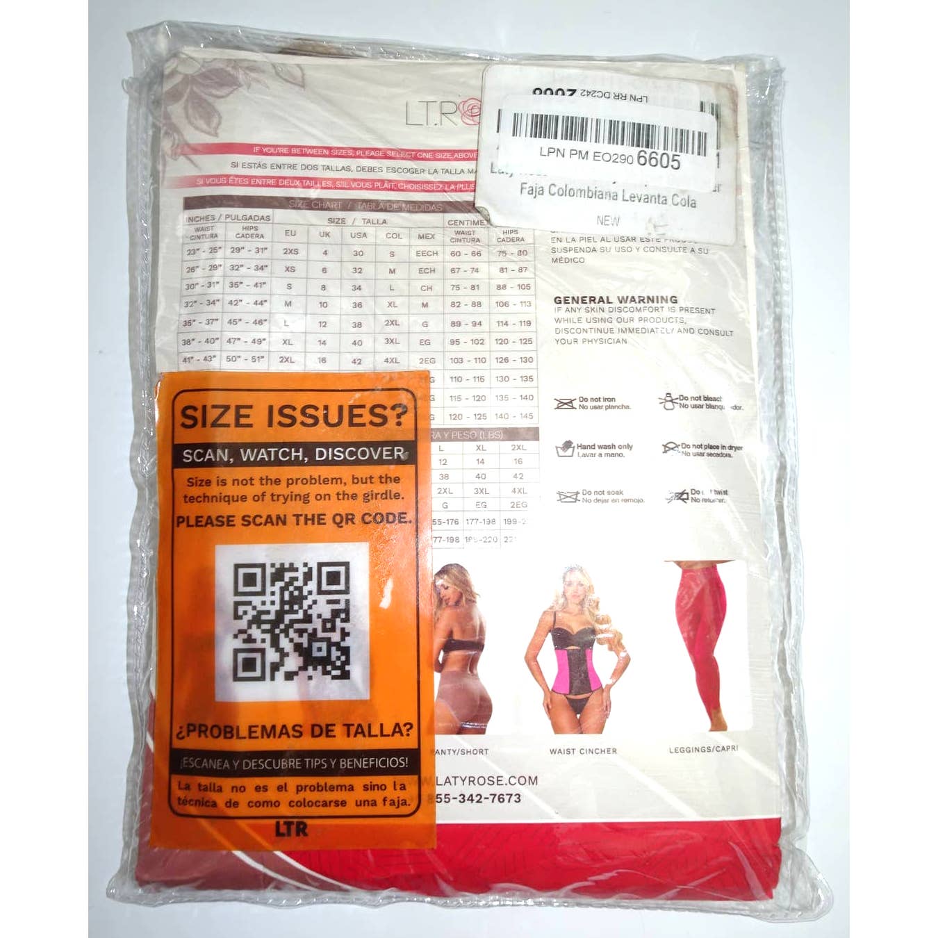 LT.ROSE Fajas Colombianas Tummy Control 21111 Cocoa Open Crotch X-Small