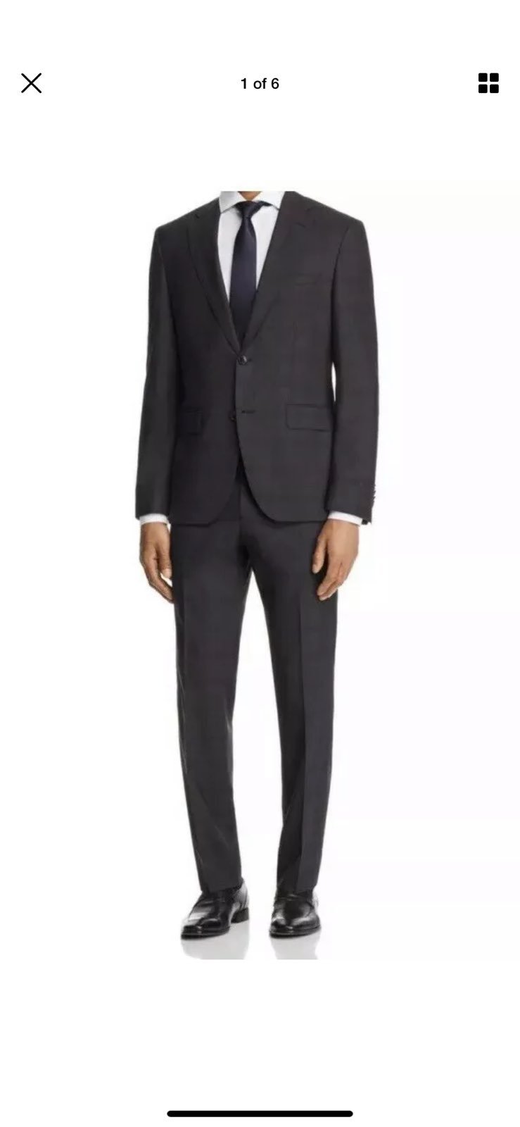 Hugo boss mens suit gray windowpane 42R