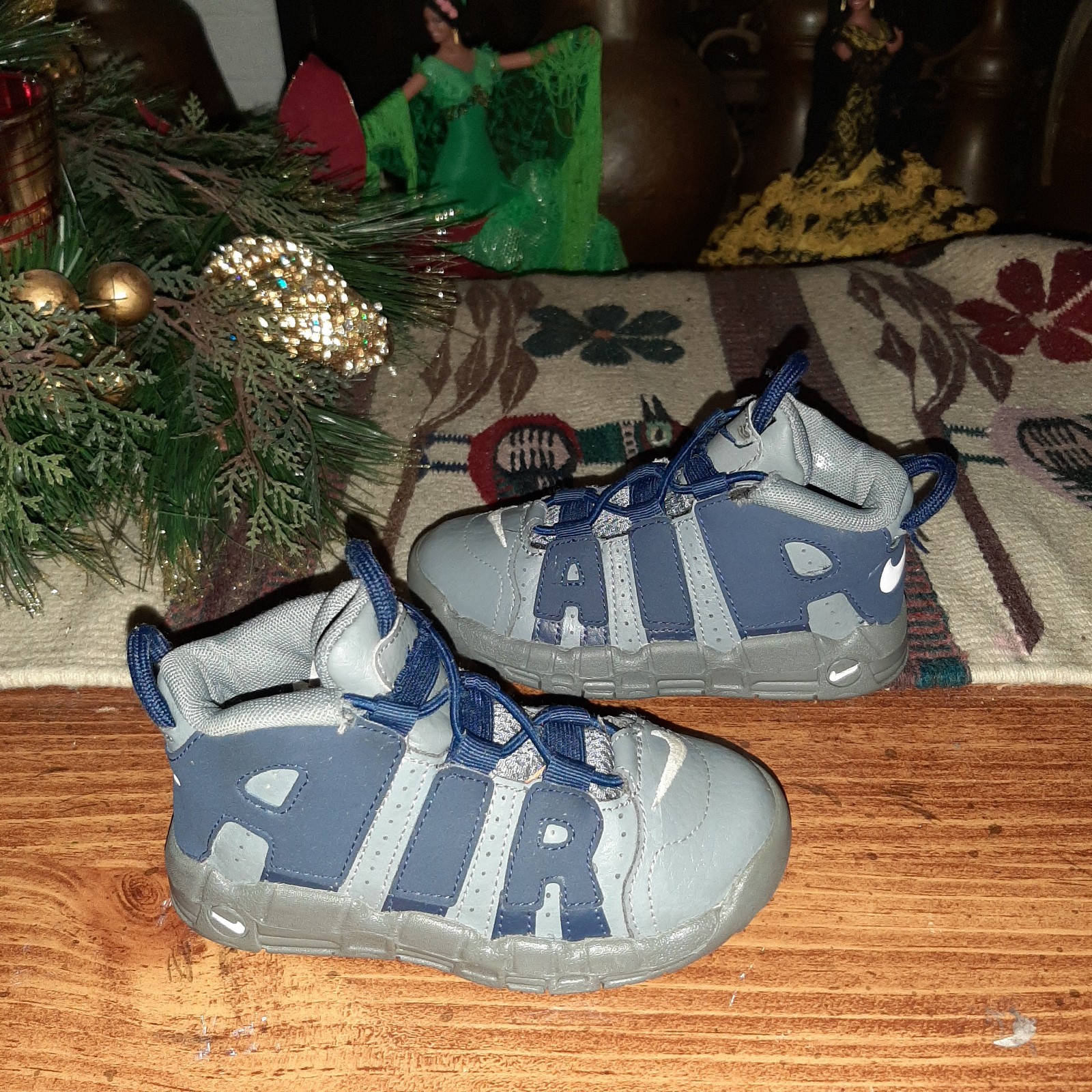 Nike Air More Uptempo (TD) Toddler Shoes Cool Grey-Midnight Navy dm3319-009