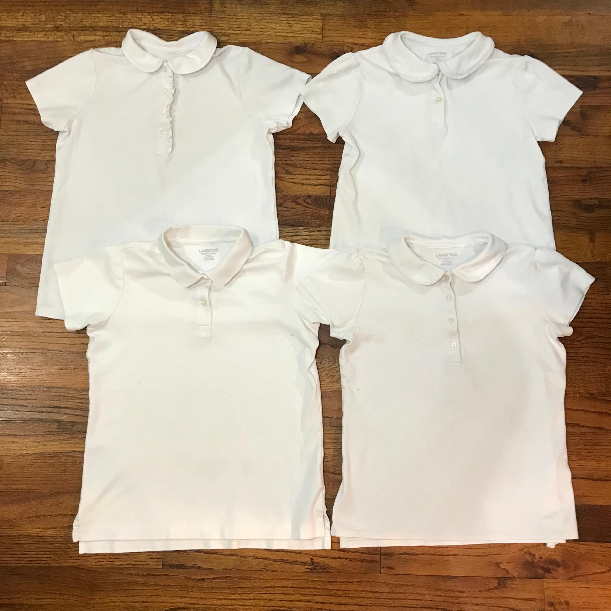 Girls Set of 4 Lands’ End White School Uniform Polo Shirt Tops Bundle
Size Large