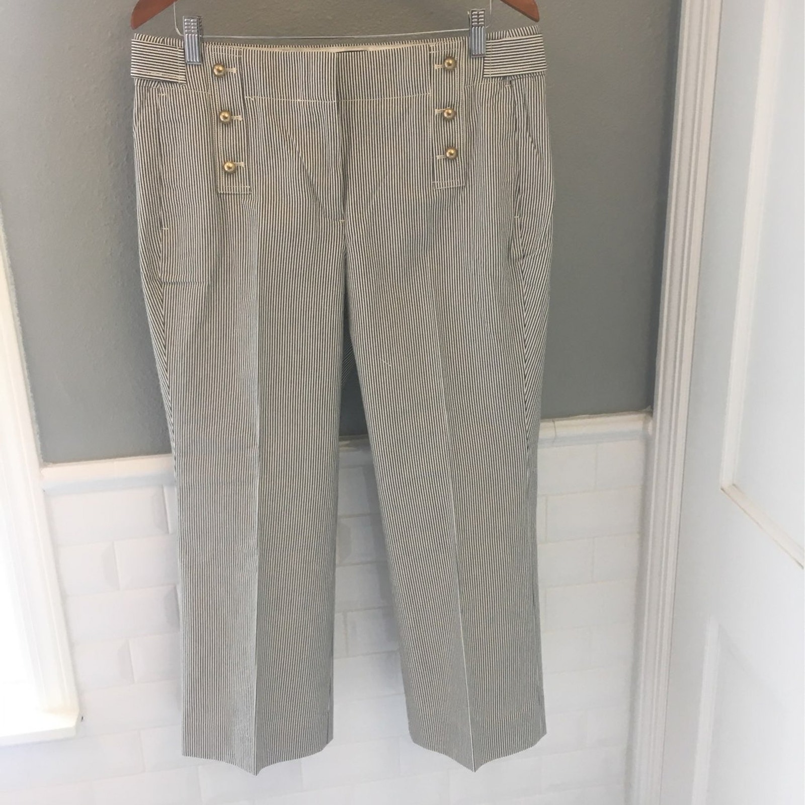 JCrew - Teddie cropped striped pants NWT