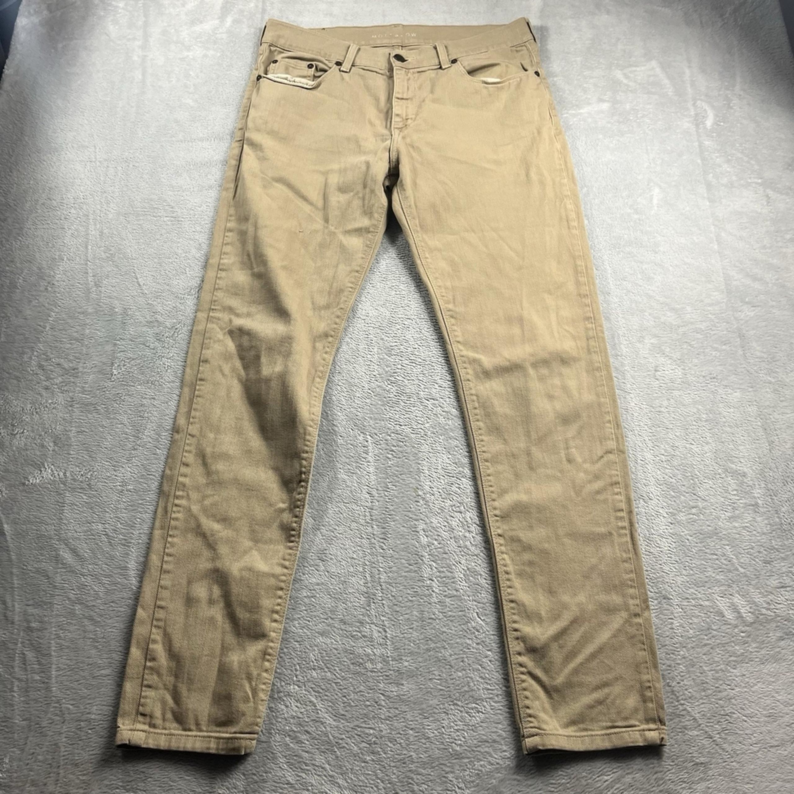 Mott And Bow Jeans Mens 32x32 Skinny Medium Wash Brown Denim 5 Pocket Comfort