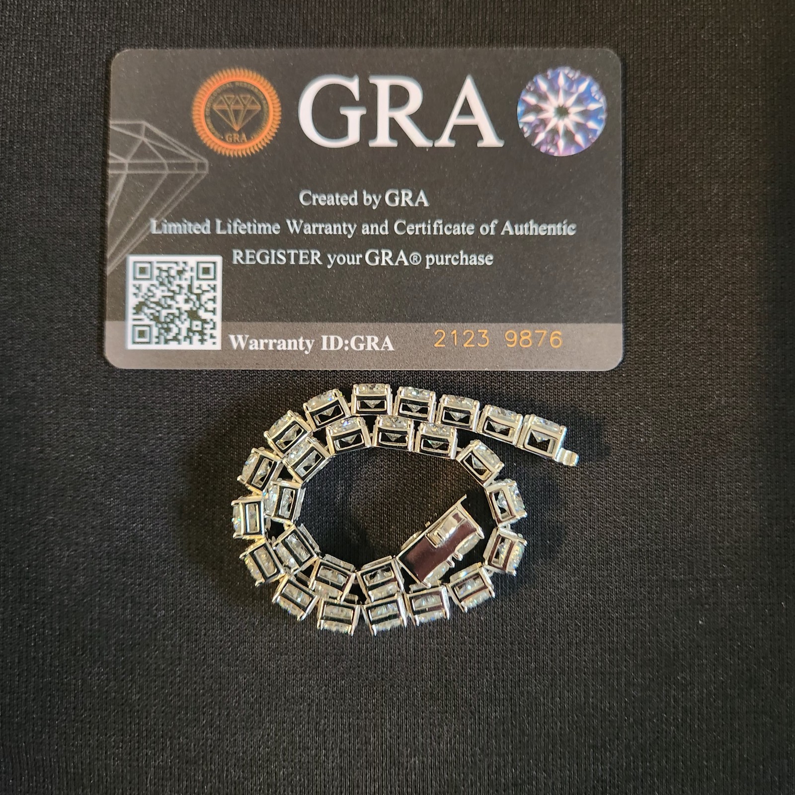 MOISSANITE 6.5MM TENNIS BRACELET 7.5 18k925 SS GRA REPORT PASSES DIAMOND TESTER