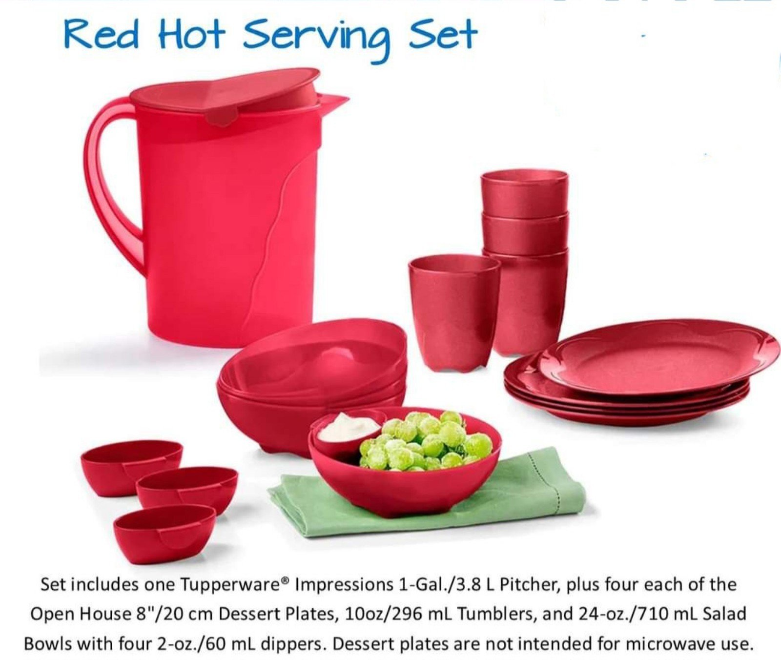 Tupperware red hot serving set