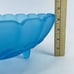 Indiana Glass Blue Satin Frosted Footed Oval Embossed VTG Fruit Bowl