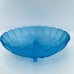 Indiana Glass Blue Satin Frosted Footed Oval Embossed VTG Fruit Bowl
