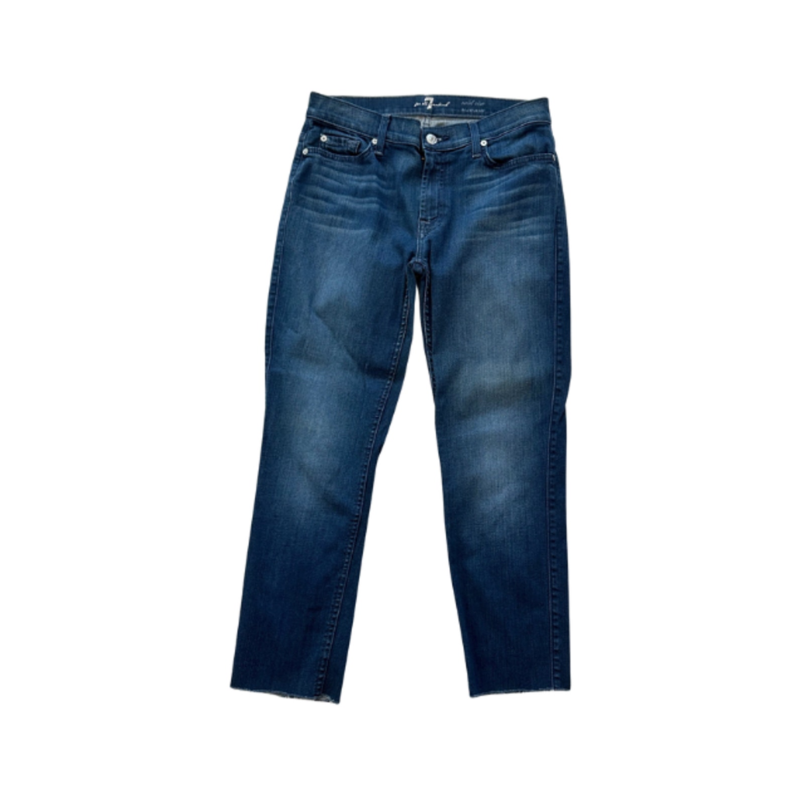 7 For All Mankind Jeans Roxanne Ankle Skinny Mid-Rise Raw Hem Women's 31